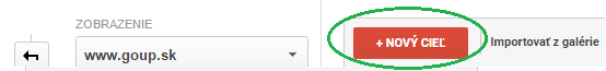 Vytvorenie nového cieľu v Google Analytics